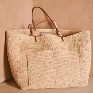 NWT Sezane Gaby Raffia Tote Bag